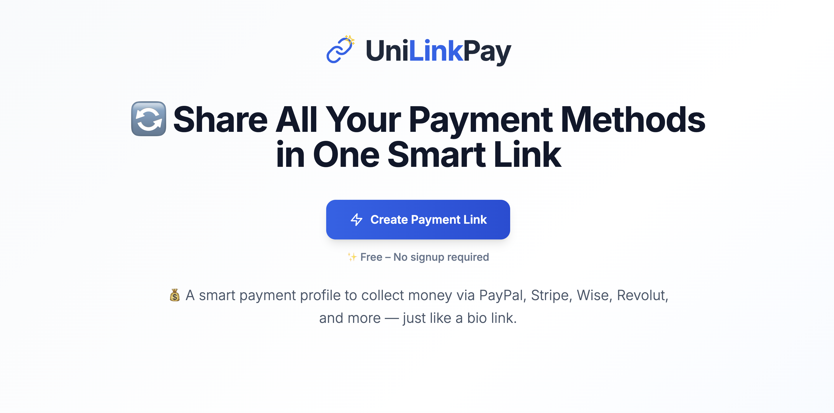 Unilink 지불 - 하나의 스마트 링크에서 모든 결제 방법을 공유하십시오. 미디어 1