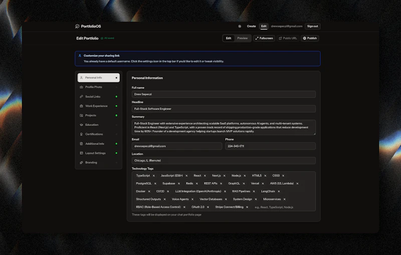 PortfolioOS screenshot 5