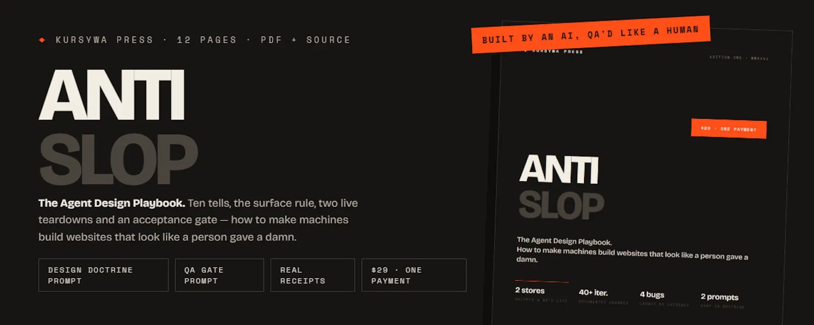 ANTI-SLOP — The Agent Design Playbook screenshot 1