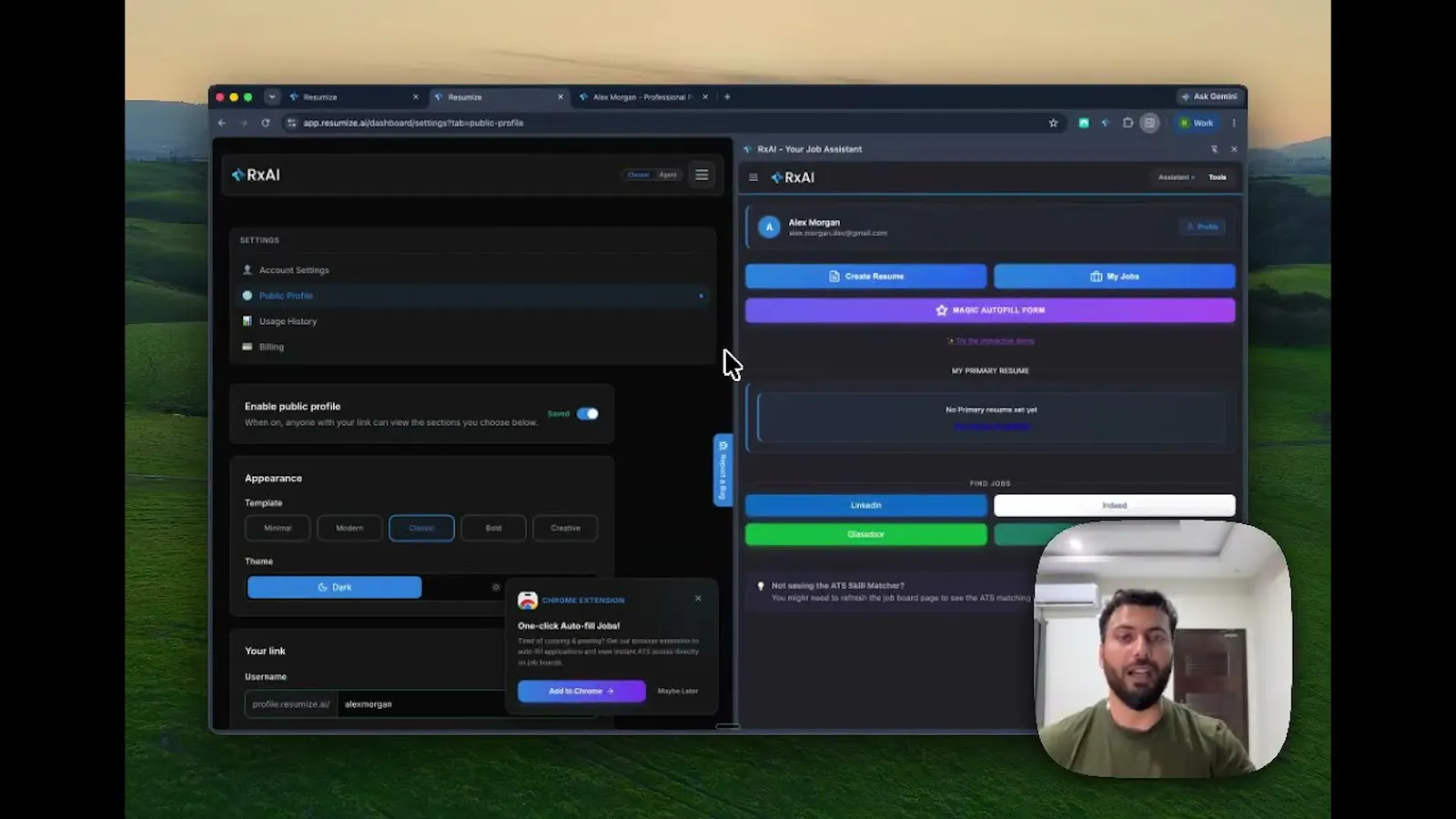 ResumizeAI screenshot 1 (video preview)