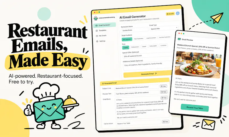 Restaurant Email Marketing screenshot 2