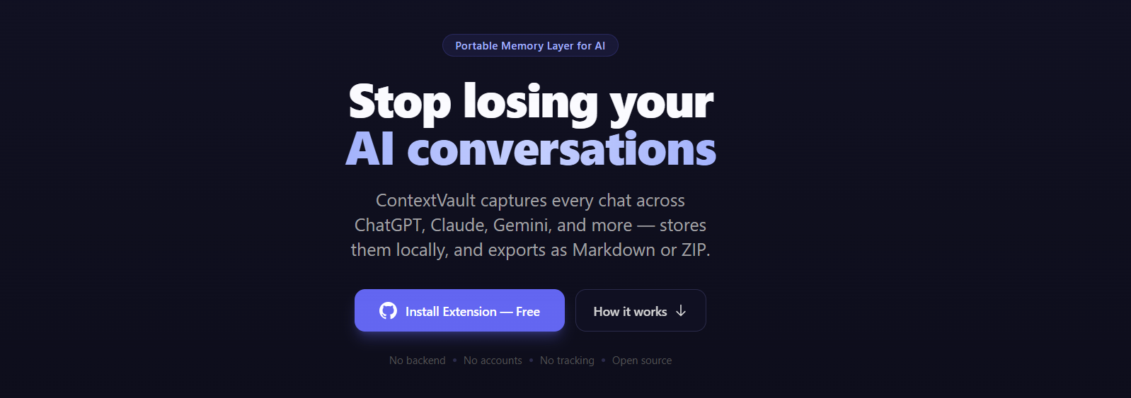 ContextVault never lose AI conversations gallery image