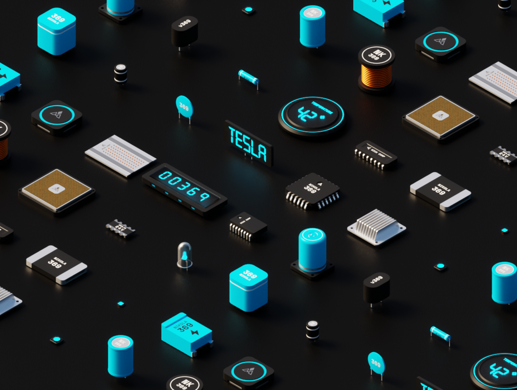 Polychips v2 -3D 마이크로 칩 - 즉시 사용 가능한 마이크로 칩 모델의 유쾌한 컬렉션 미디어 2