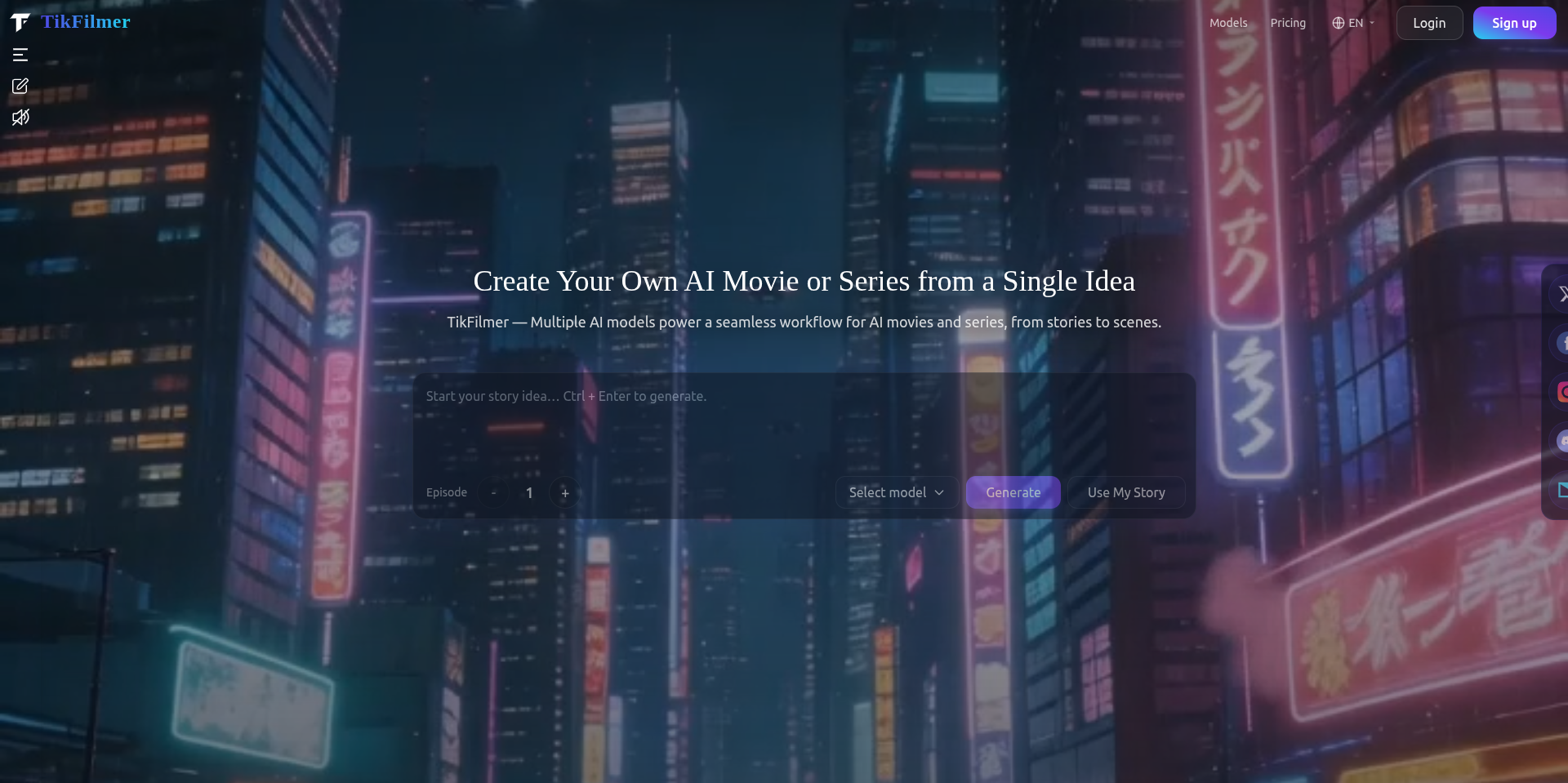 Tikfilmer.com — Create your AI movie gallery image