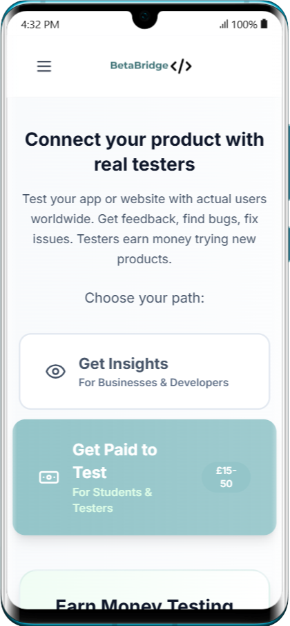 Média BetaBridge Connect - Beta testing platform | get real user feedback 1