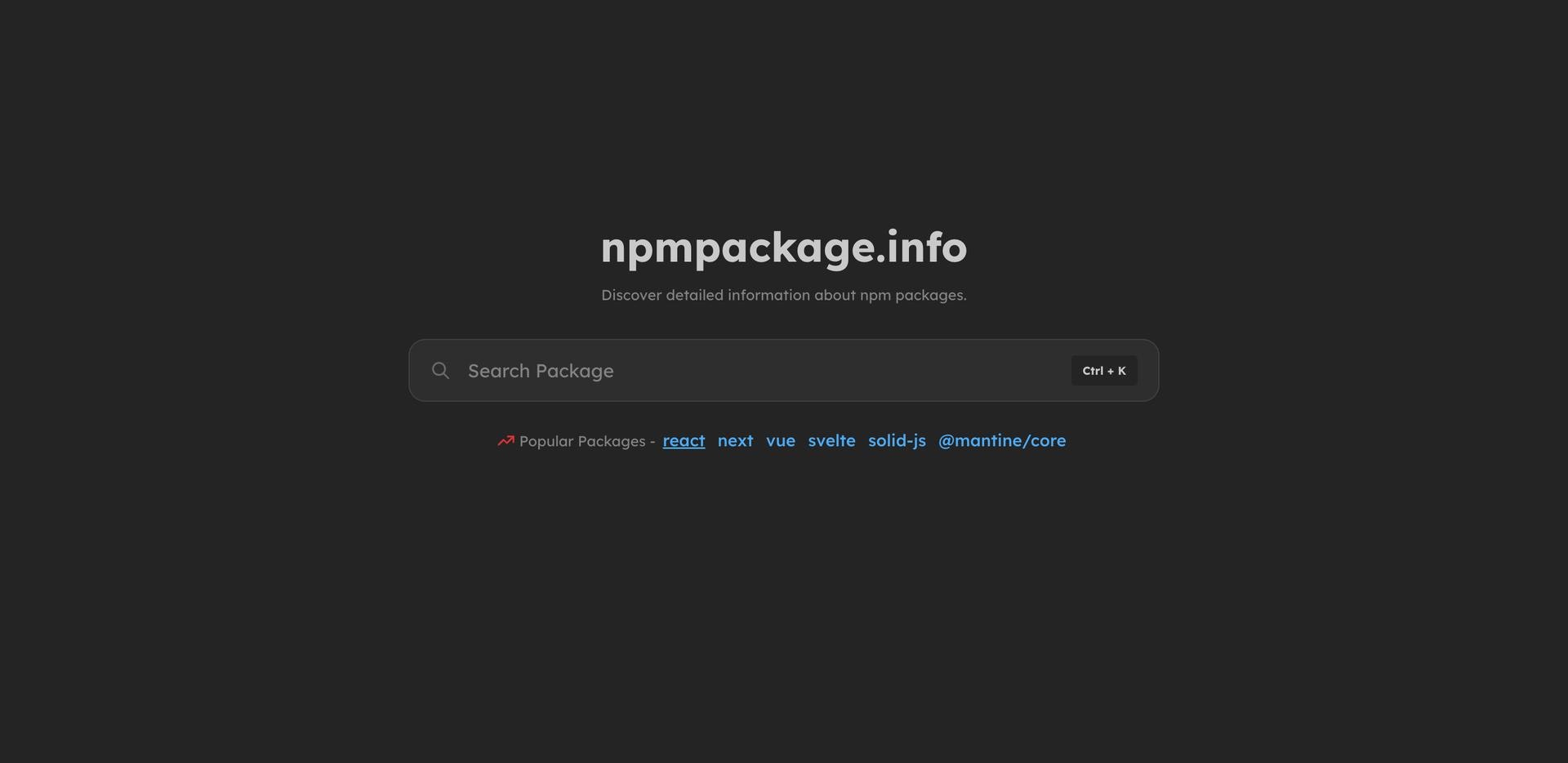 startuptile npmpackage.info-Discover detailed information about npm packages