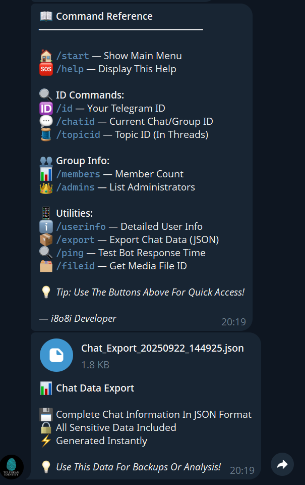 Telegram Identity Bot gallery image