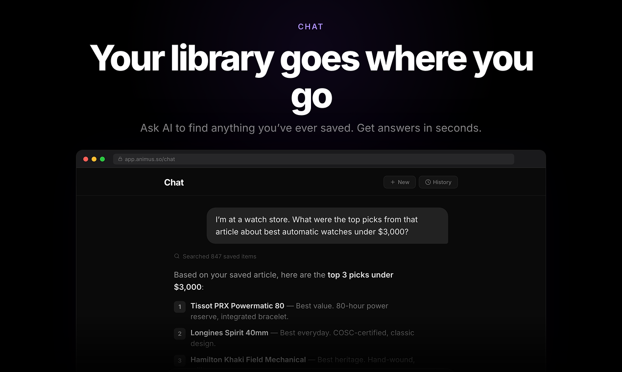 Animus - Screenshot 2 showing product features and functionality