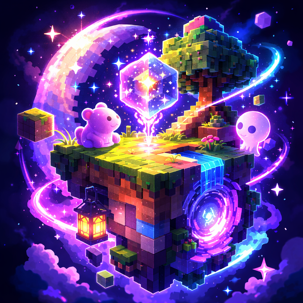 Lucid Blocks Wiki - Product Hunt launch logo and brand identity