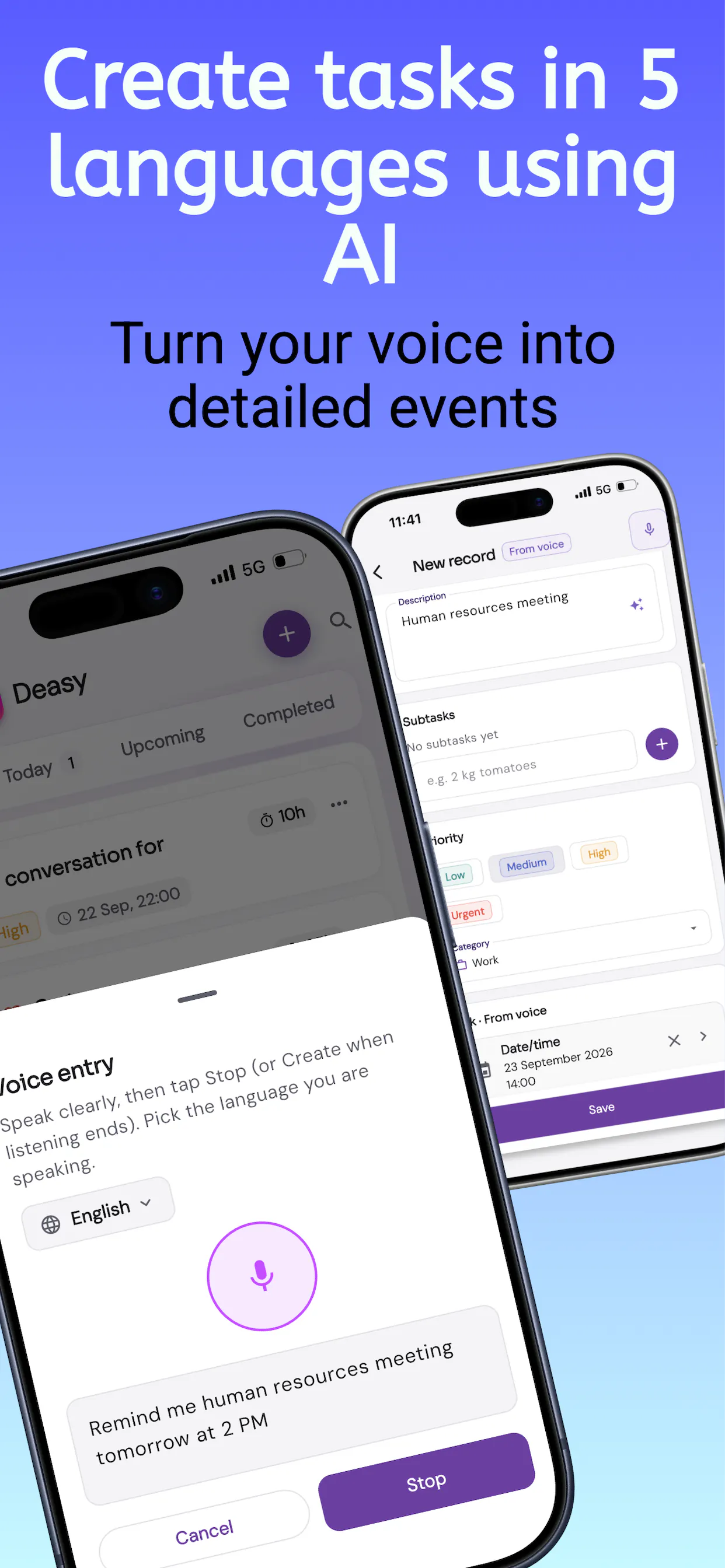 Deasy: AI Voice Task Manager gallery image