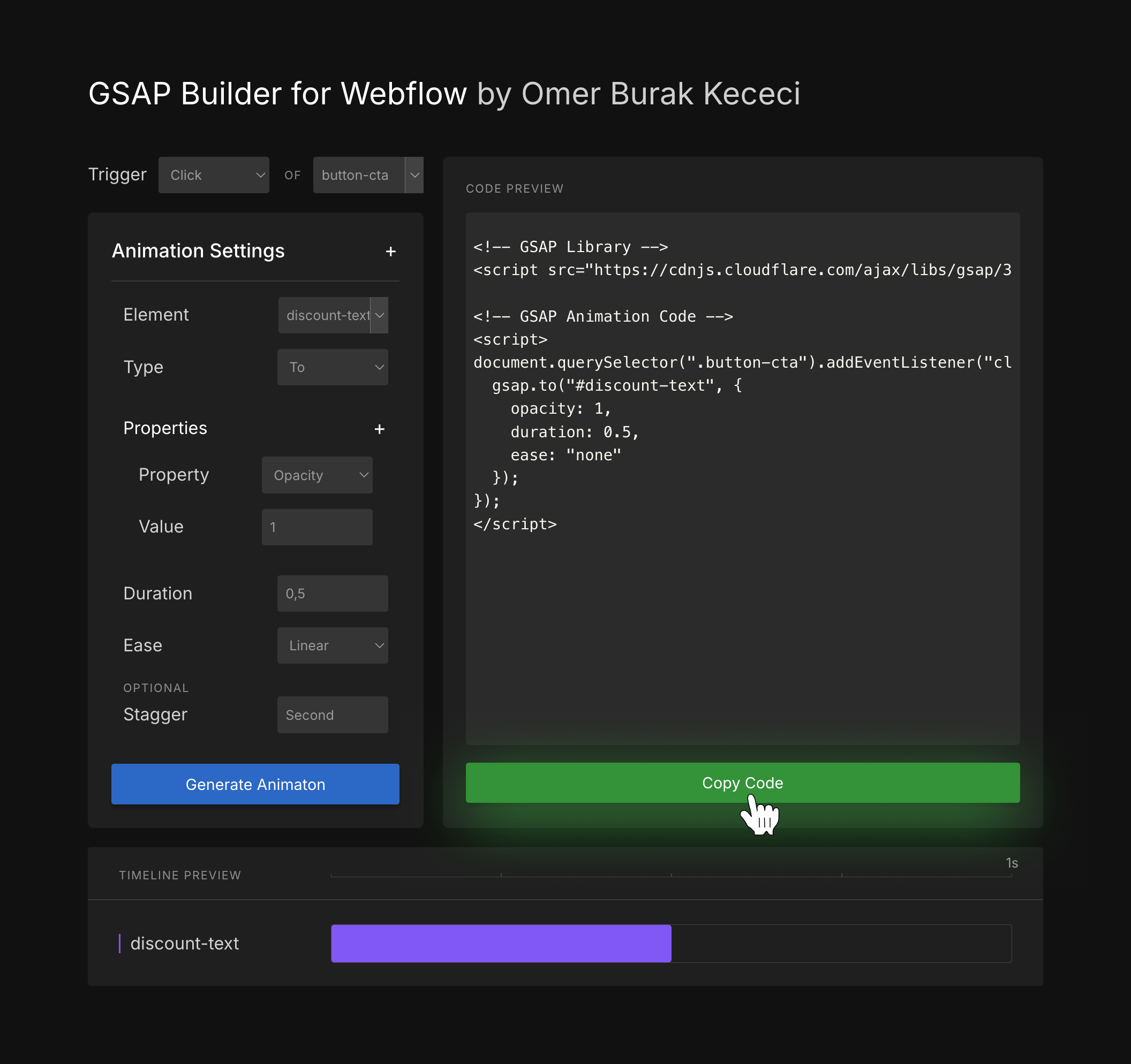 GSAP Builder for Webflow gallery image