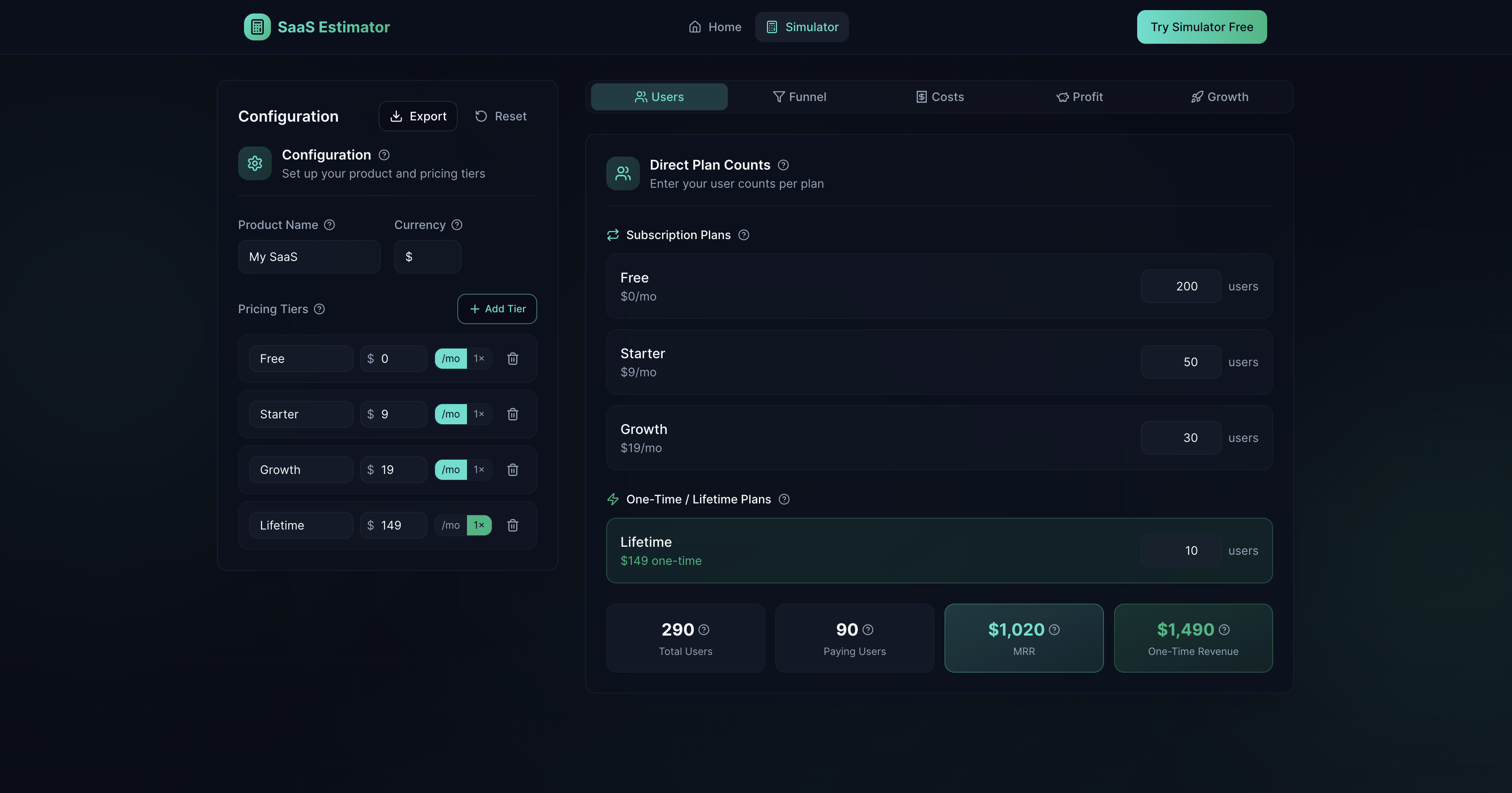 SaaS Estimator gallery image
