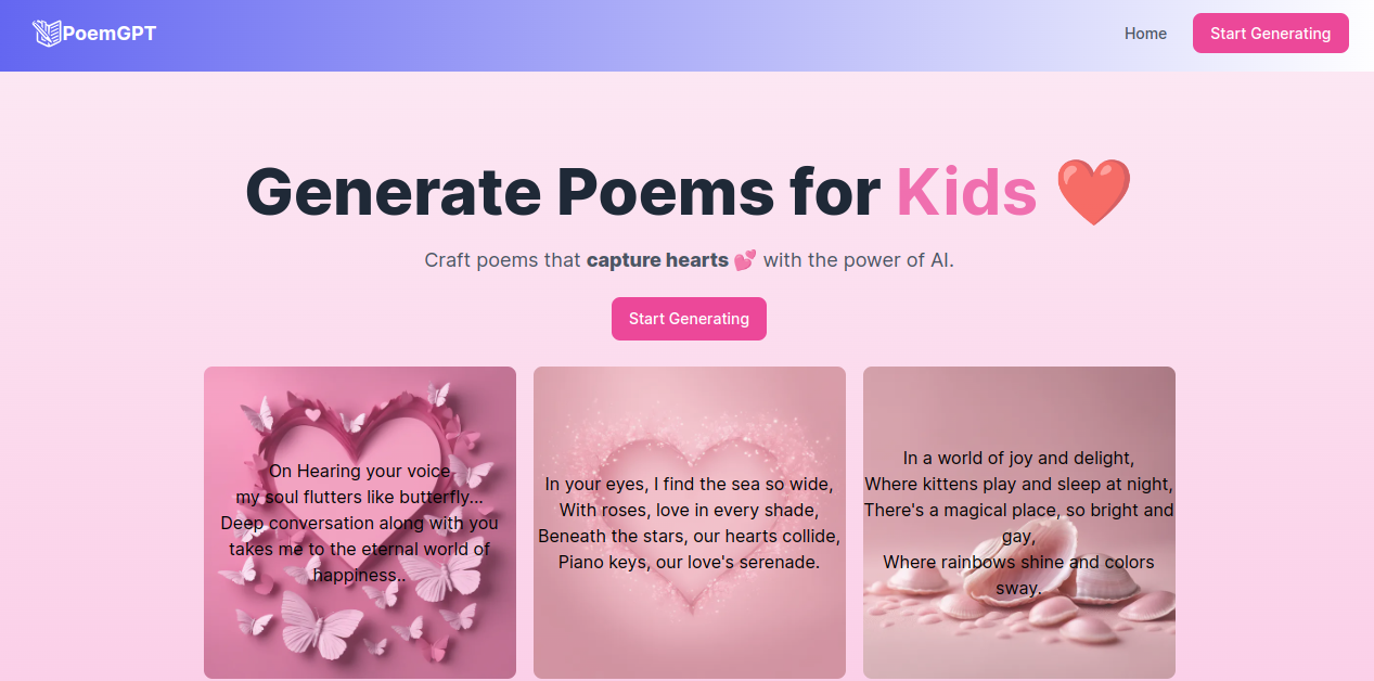 startuptile PoemGPT-Craft poems that capture hearts ???? with the power of AI