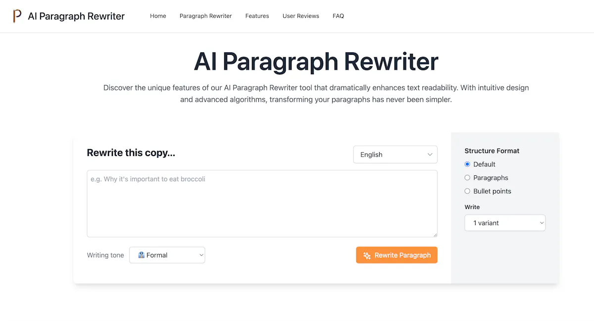 Free AI Paragraph Rewriter