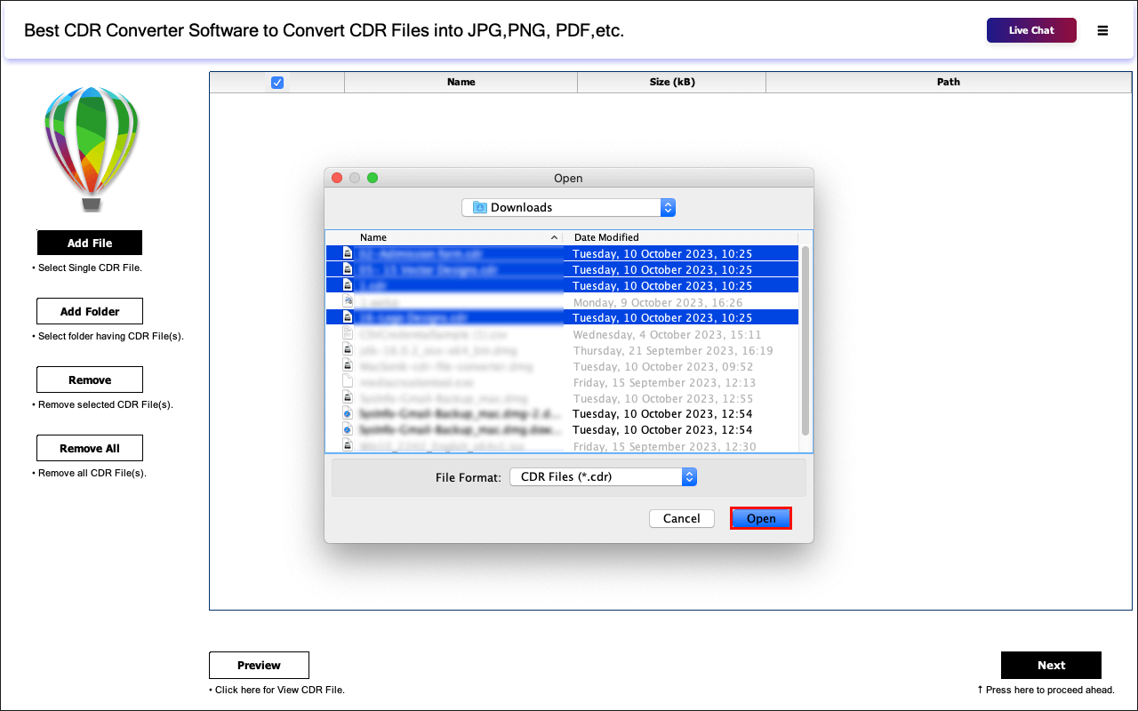 Macsonik CDR 변환기 - Macsonik CDR Converter는 Mac에서 CDR 파일을 변환합니다. 미디어 3