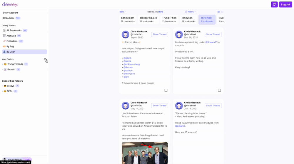 杜威。 - 完全控制您的Twitter书签的唯一方法媒体3