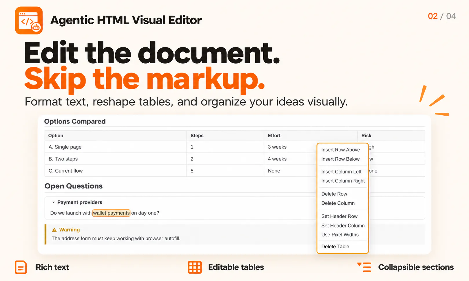 Agentic HTML Visual Editor gallery image