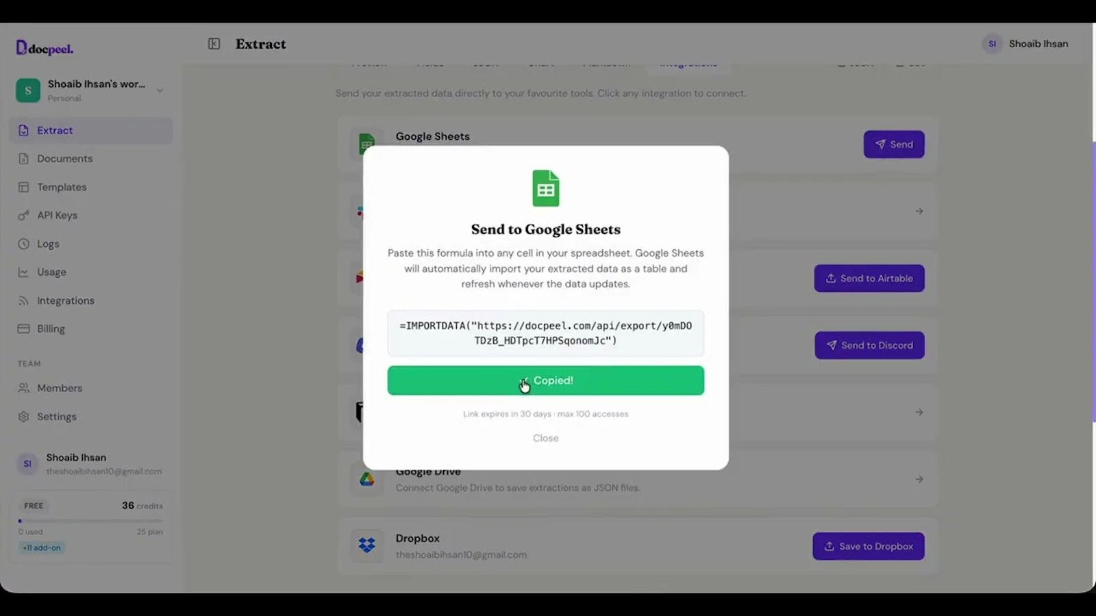 DocPeel screenshot 1 (video preview)