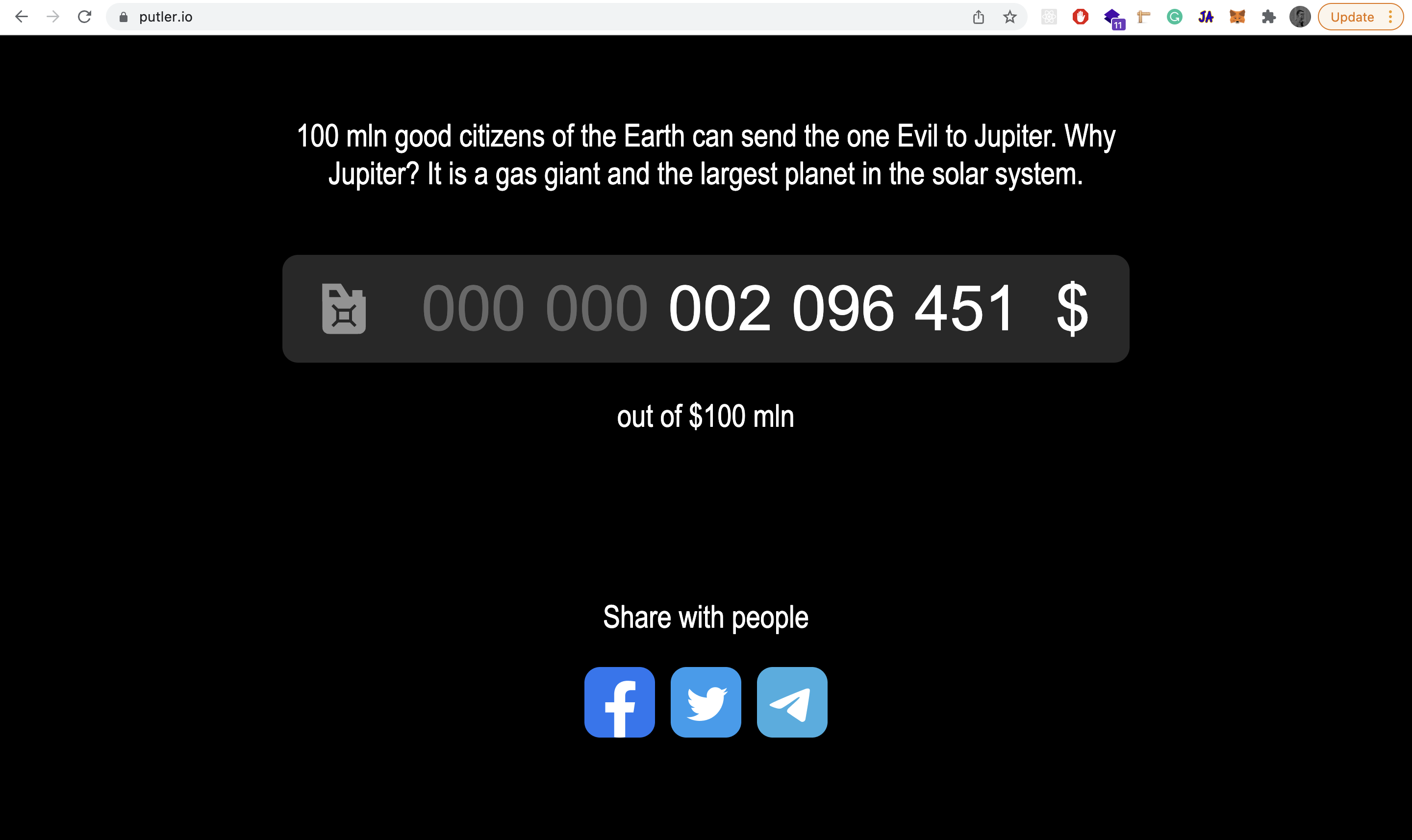 Putler.io - Send Putin to Jupiter gallery image