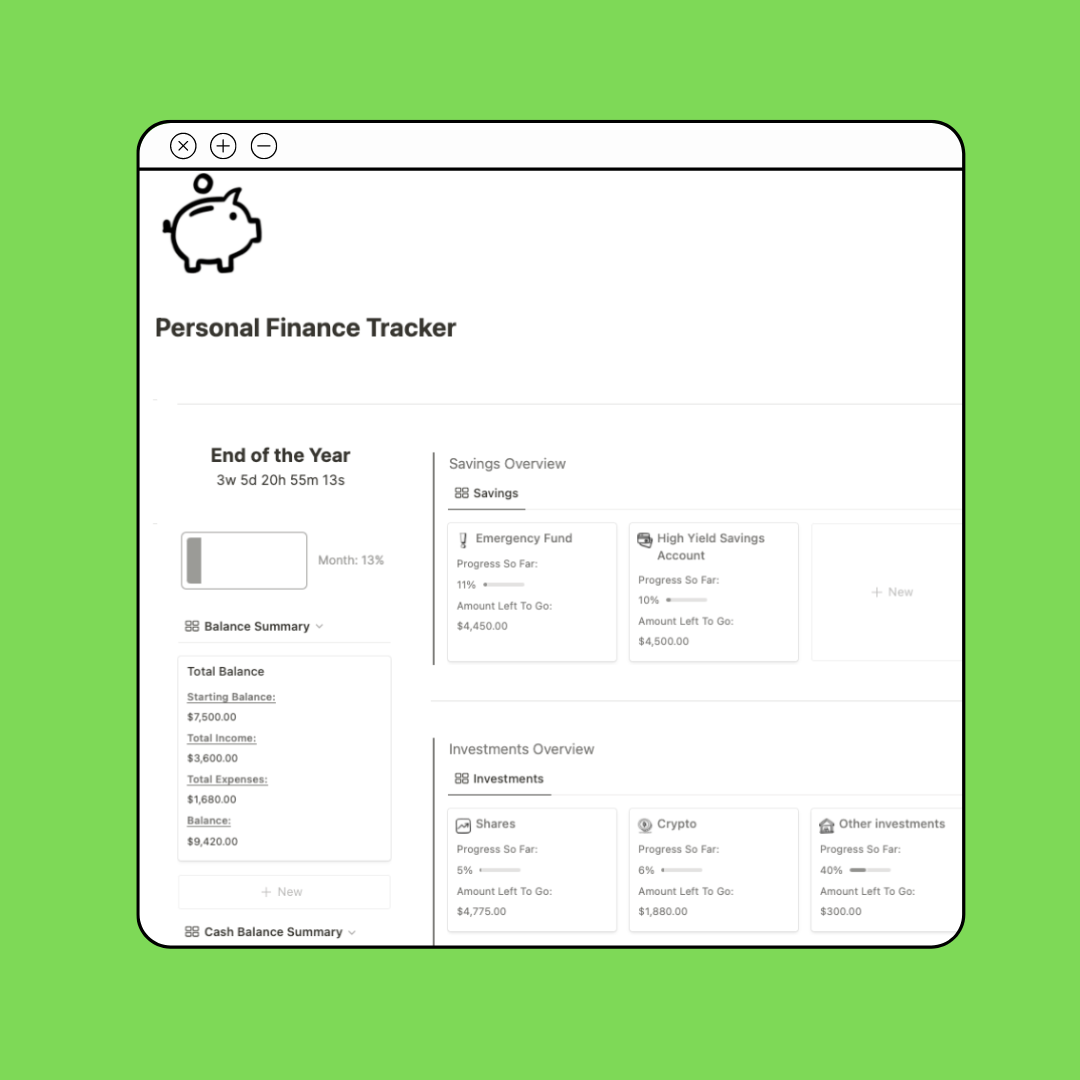 Muji inspired Personal Finance Tracker