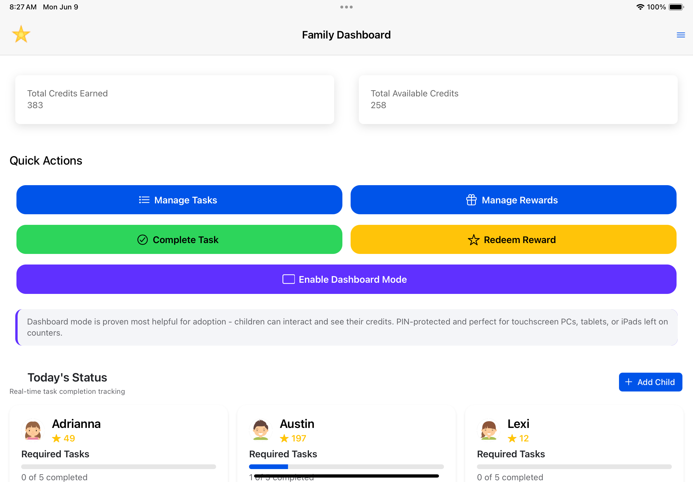 KidCredits - Screenshot 4 showing product features and functionality