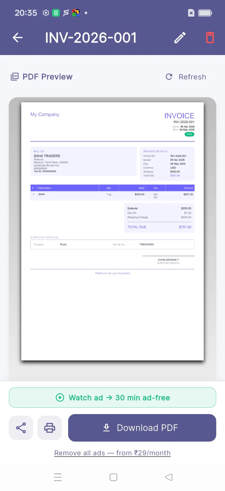 BILL KARO INVOICE MAKER gallery image