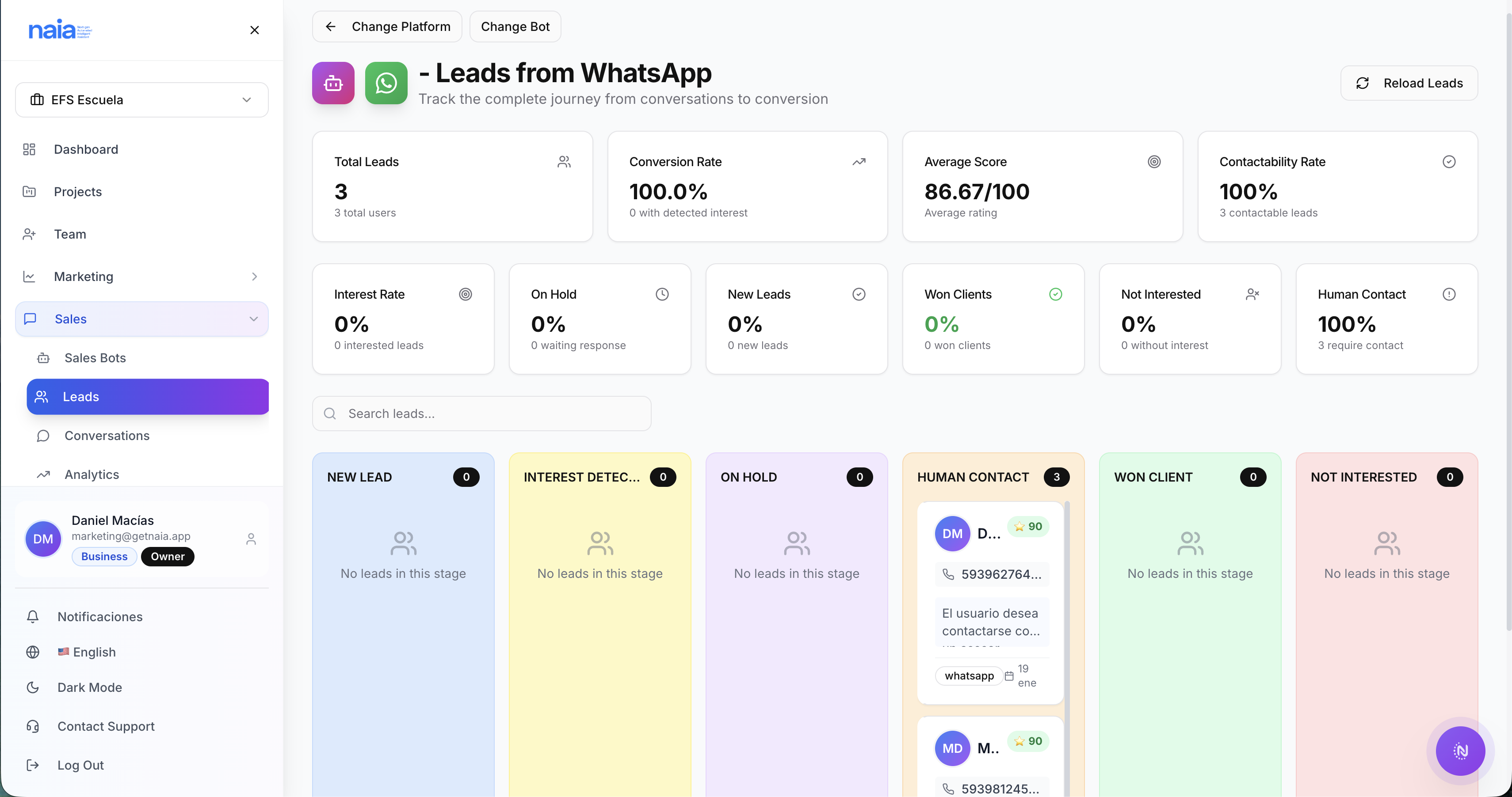 Naia: AI Marketing & Sales - Screenshot 5 showing product features and functionality