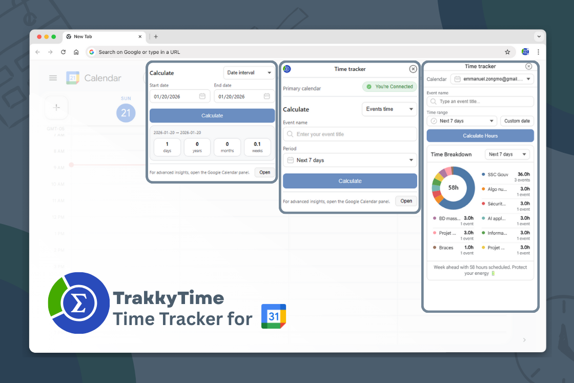 TrakkyTime - Main product screenshot demonstrating key features and user interface