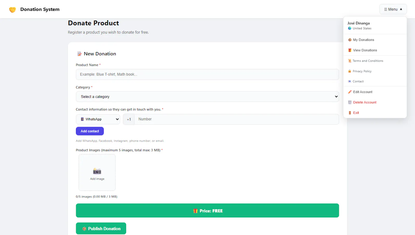 Donation System screenshot 2