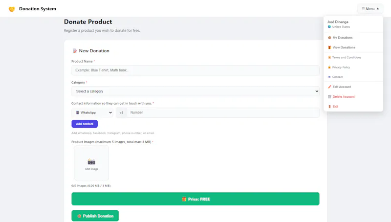 Donation System screenshot 2