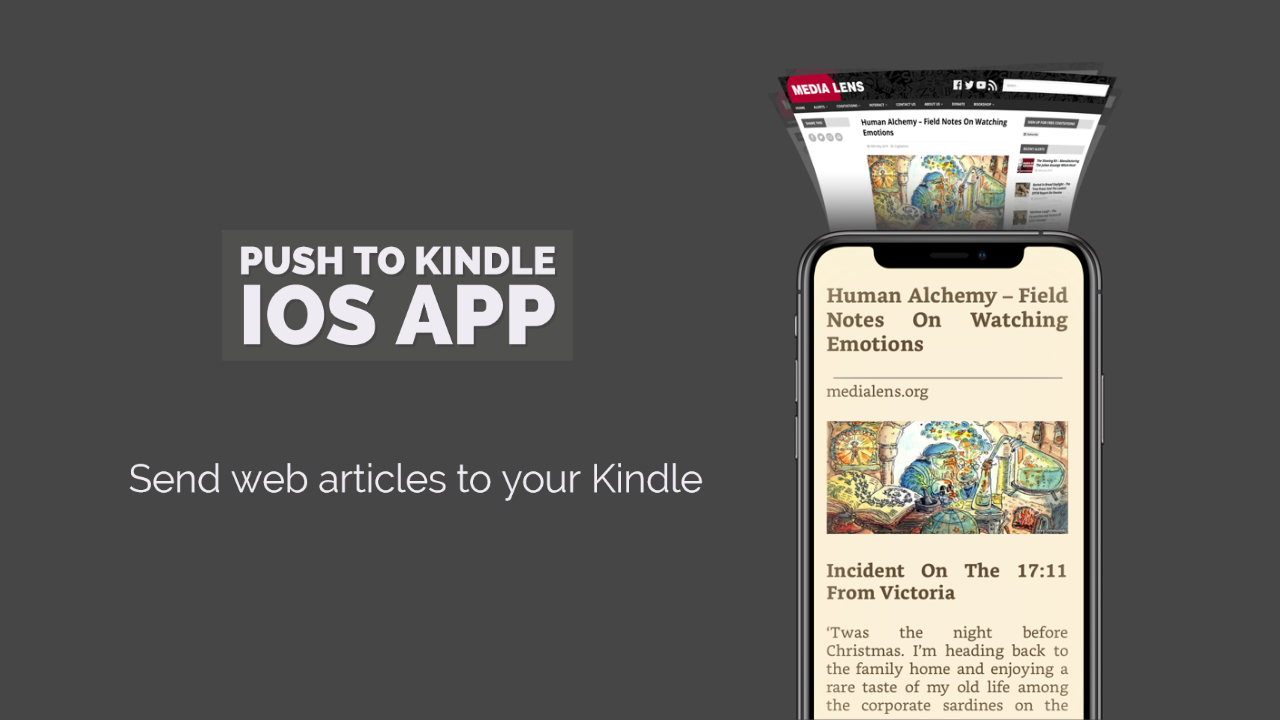 Drücken - Senden Sie Webartikel an Ihren Kindle Medien 1