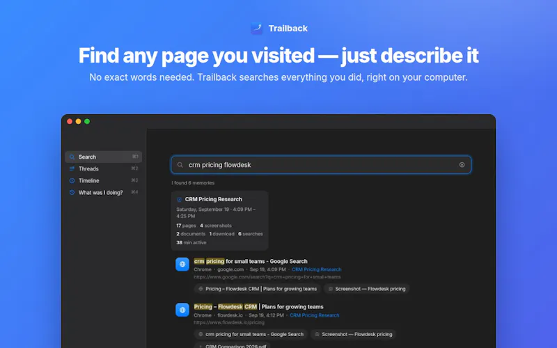 Trailback for Mac & Windows screenshot 2