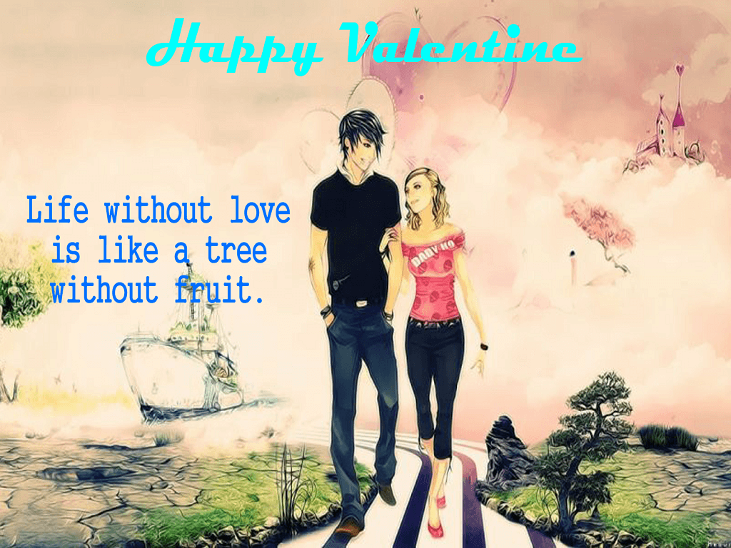 Valentine Romantic Couple Quotes Wallpaper gallery image