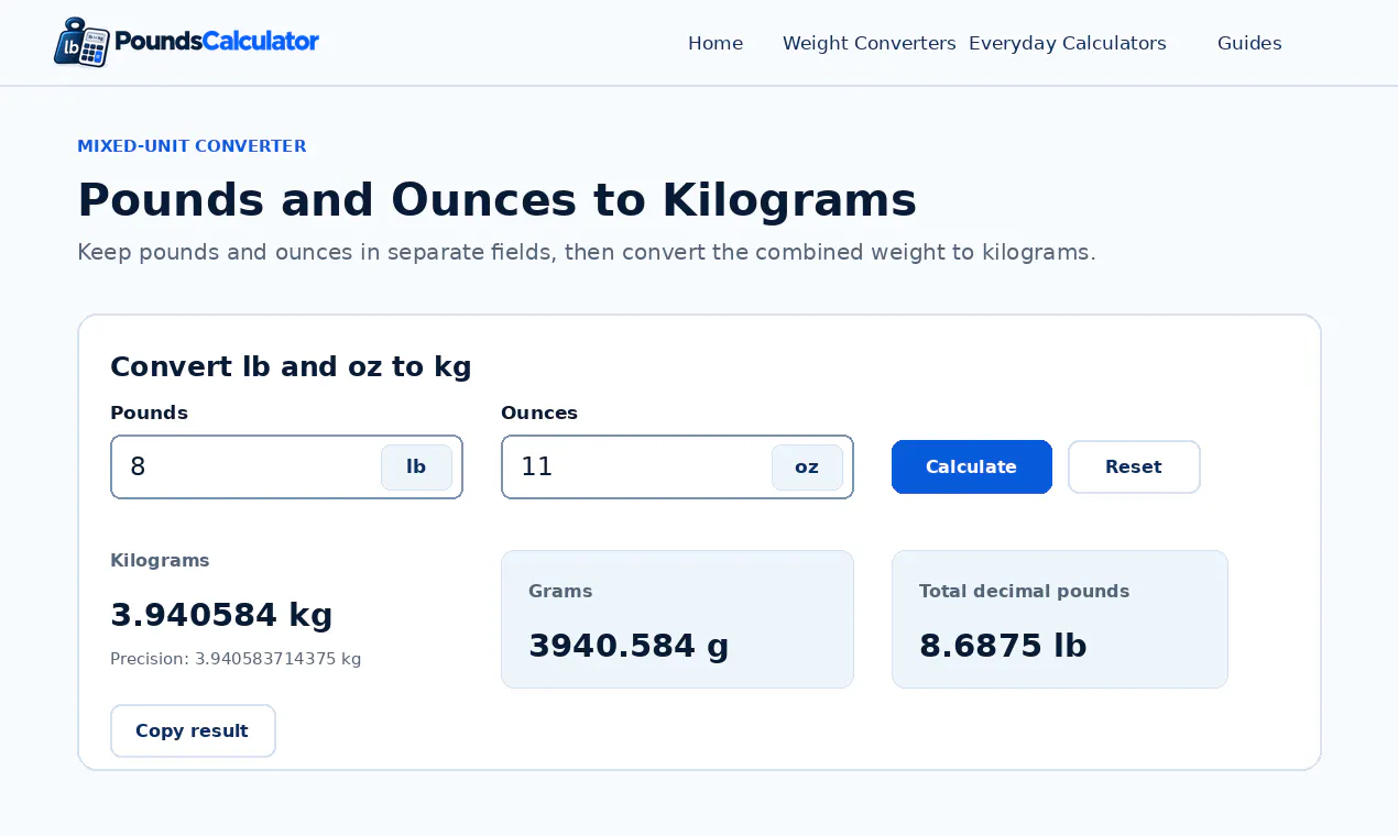 PoundsCalculator screenshot