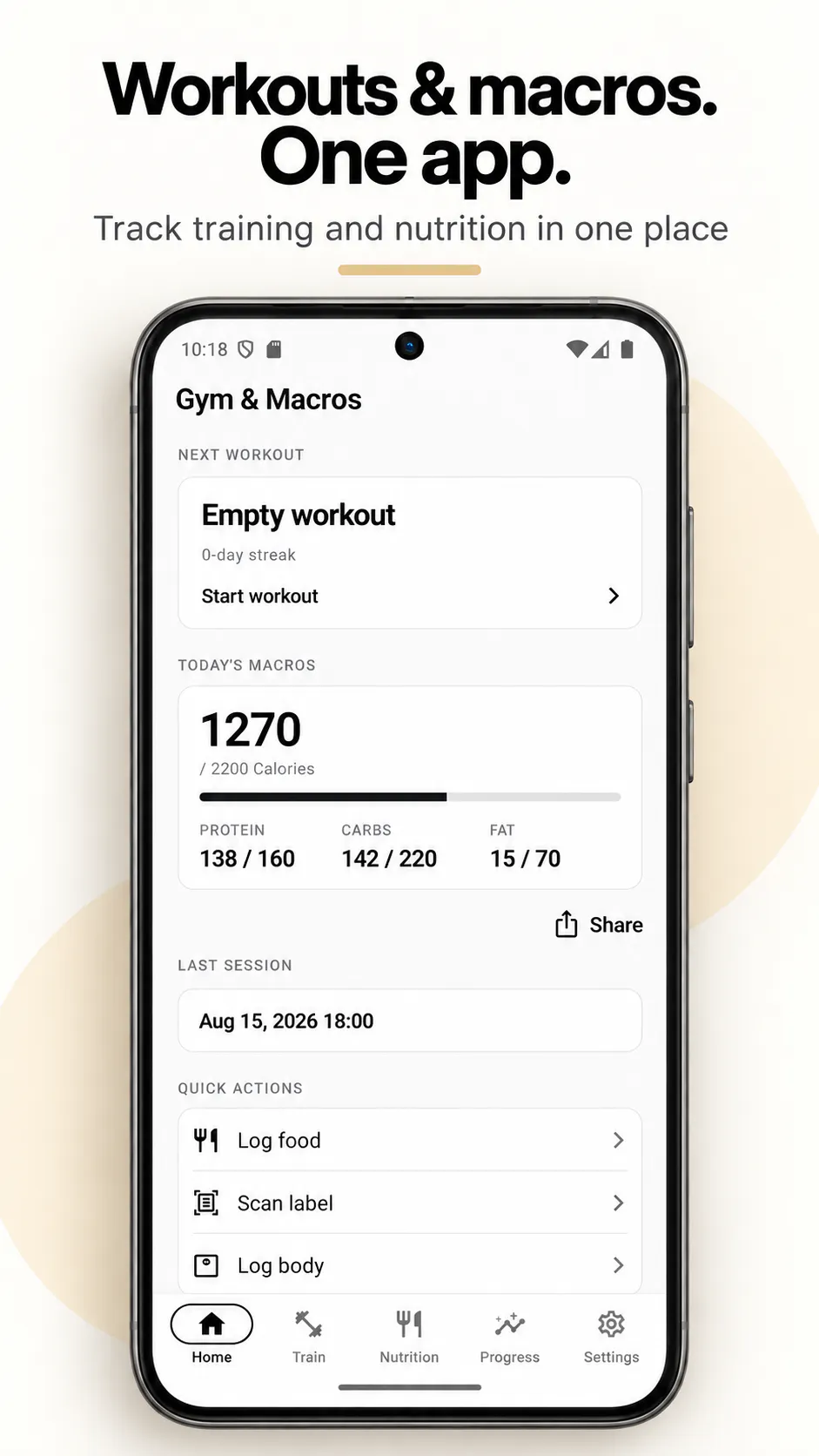 Gym & Macros: Workout Tracker gallery image