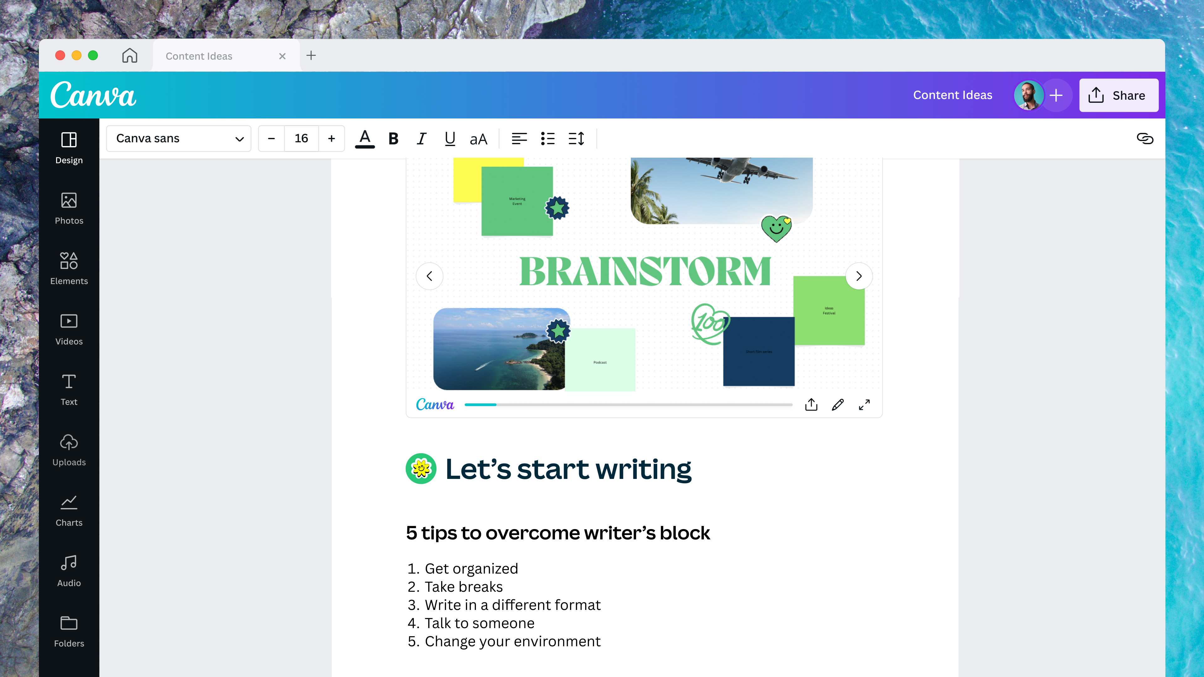 Media Canva: Viết ma thuật - Viết ma thuật trong Canva Docs là một trình tạo văn bản do AI cung cấp 3