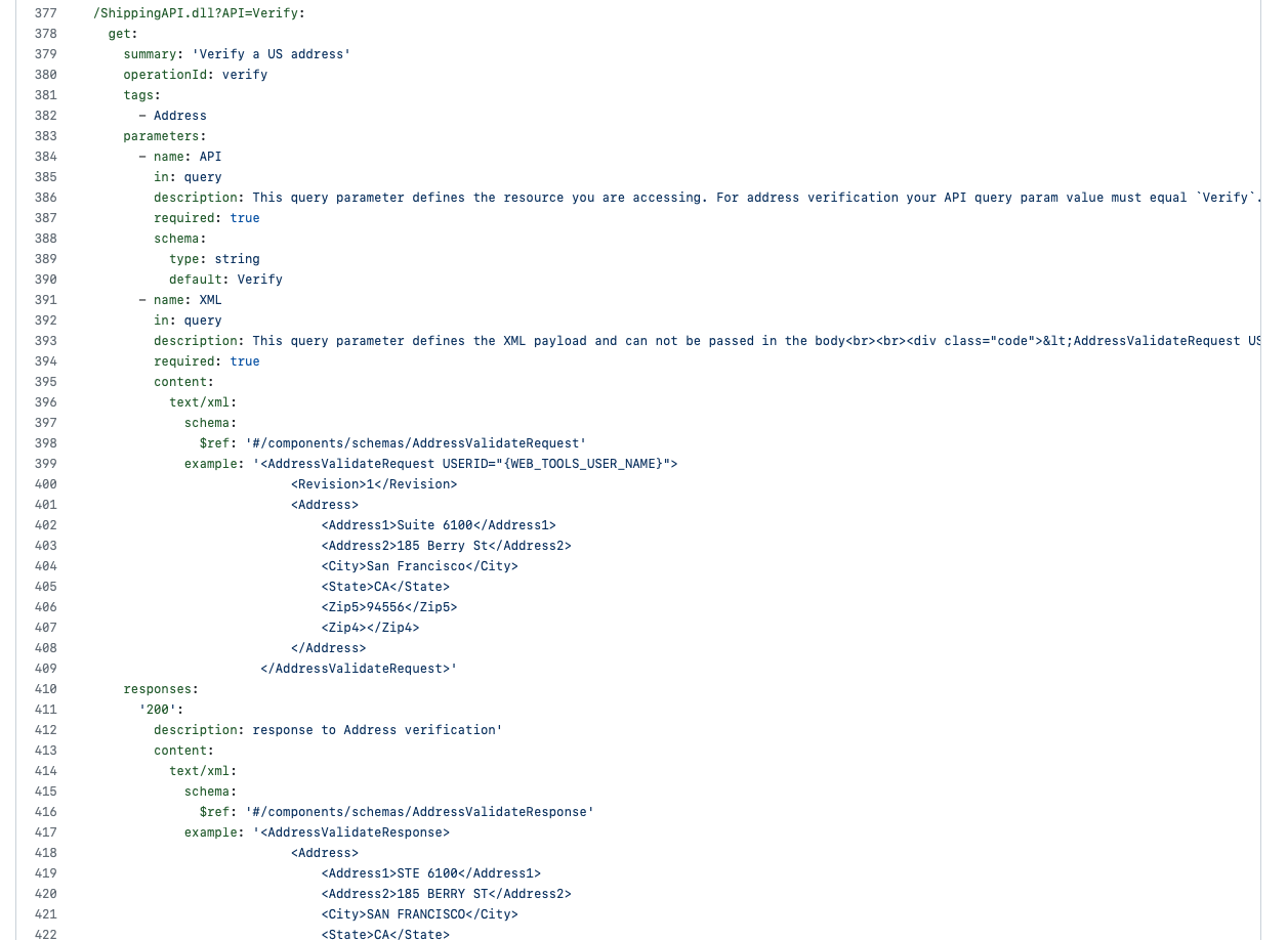 USPS Web Tools Opensource Documentation gallery image