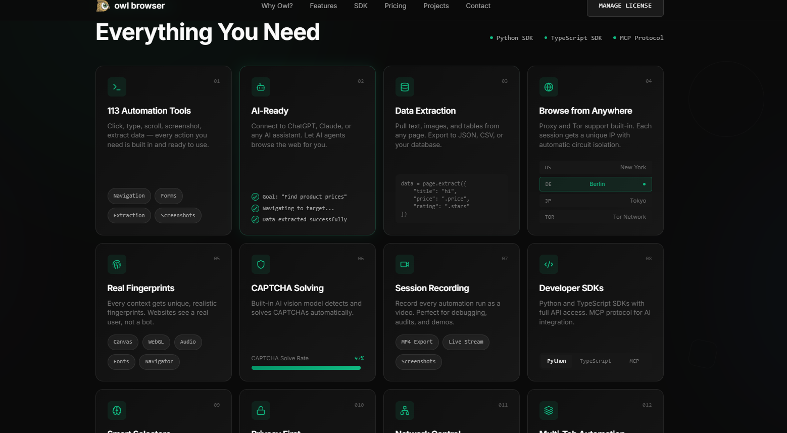 Owl Browser - Screenshot 2 showing product features and functionality