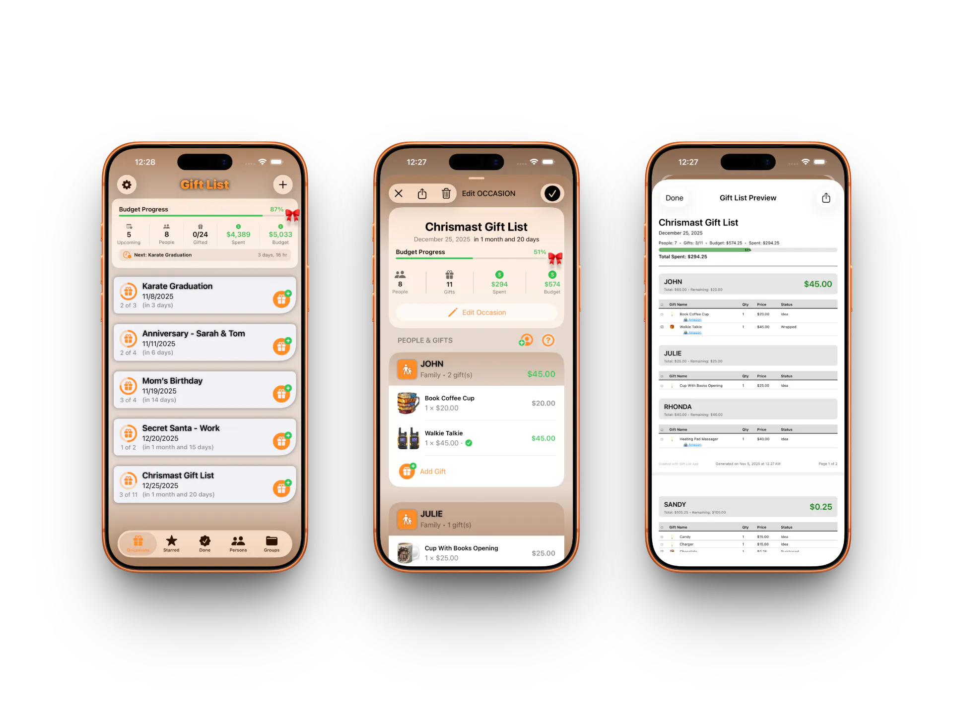 Gift List Planner & Tracker gallery image