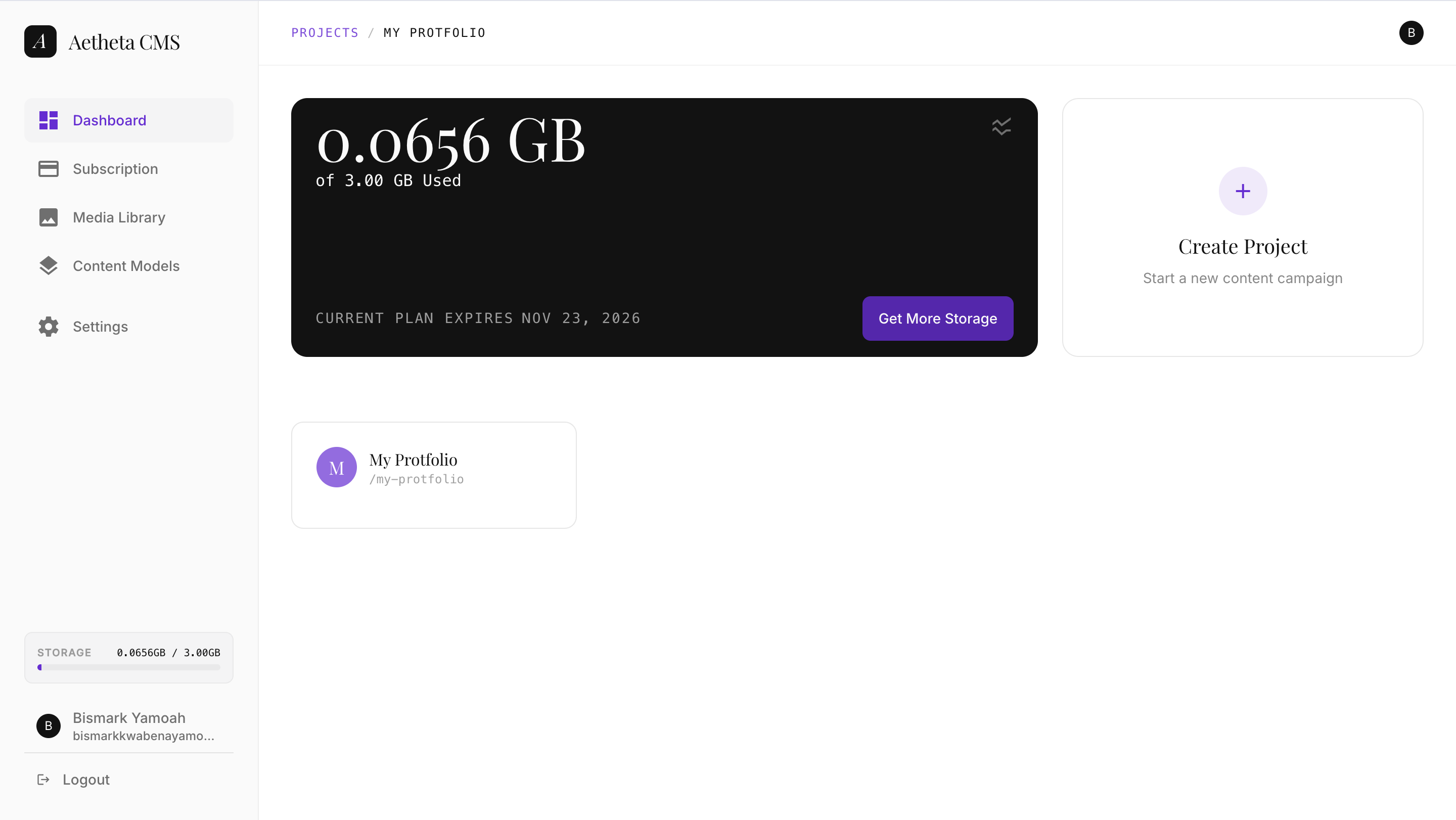 Aetheta CMS - Screenshot 2 showing product features and functionality
