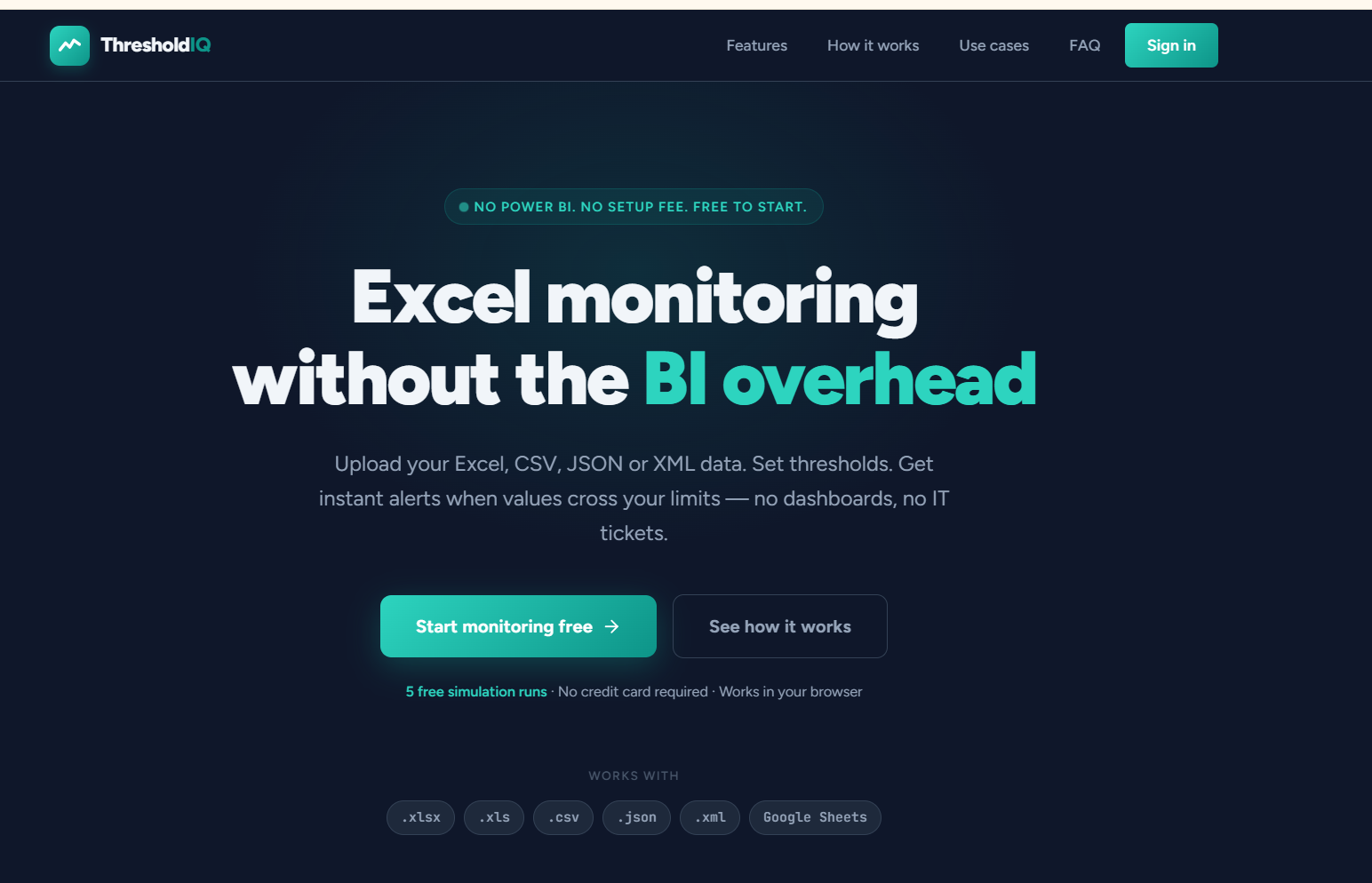 ThresholdIQ Excel KPI's Alert Simulator gallery image