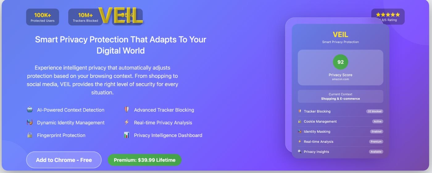 Media VEIL is an intelligent browser extension - Smart Privacy That Adapts To Your Digital World 5