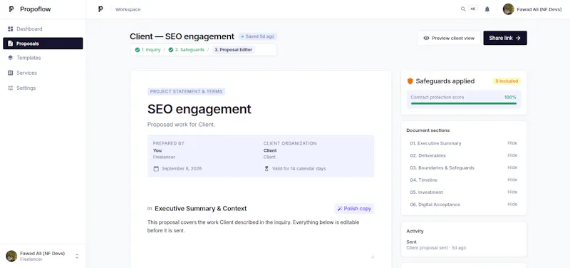 Propoflow screenshot 2