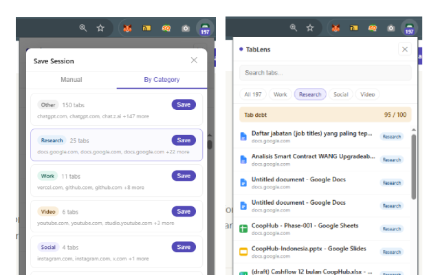 TabLens: Your browser tabs, organized. gallery image