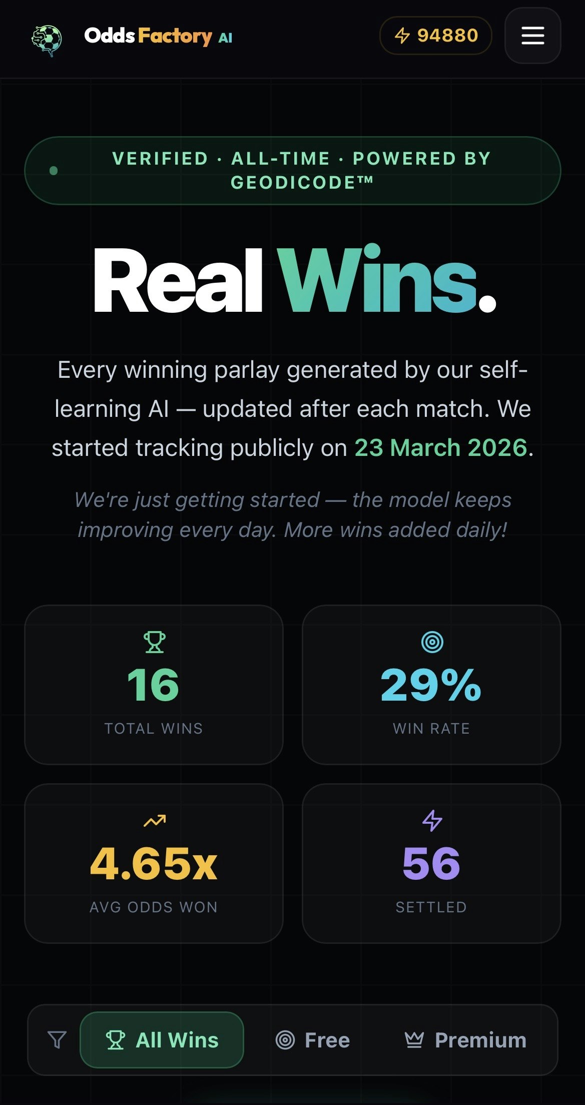 OddsFactoryAI - AI betting tool  gallery image