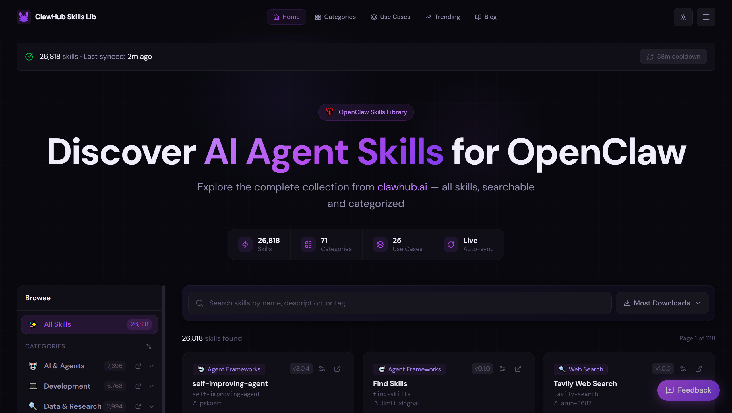 ClawHub Skills Lib gallery image