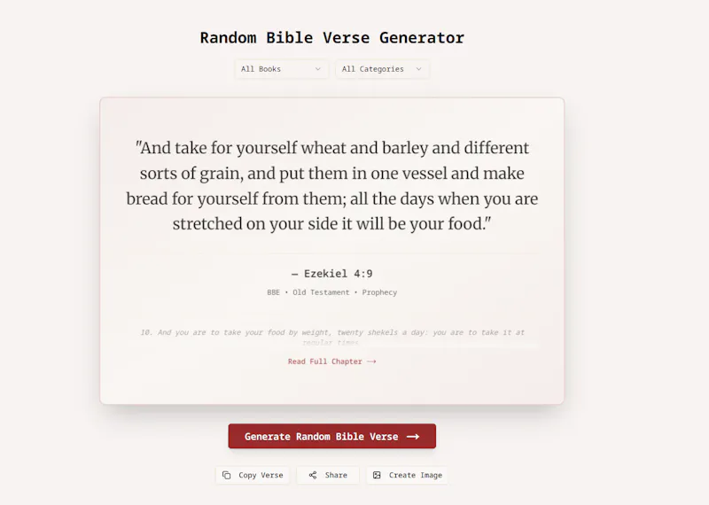 Random Bible Verse Generator screenshot 1