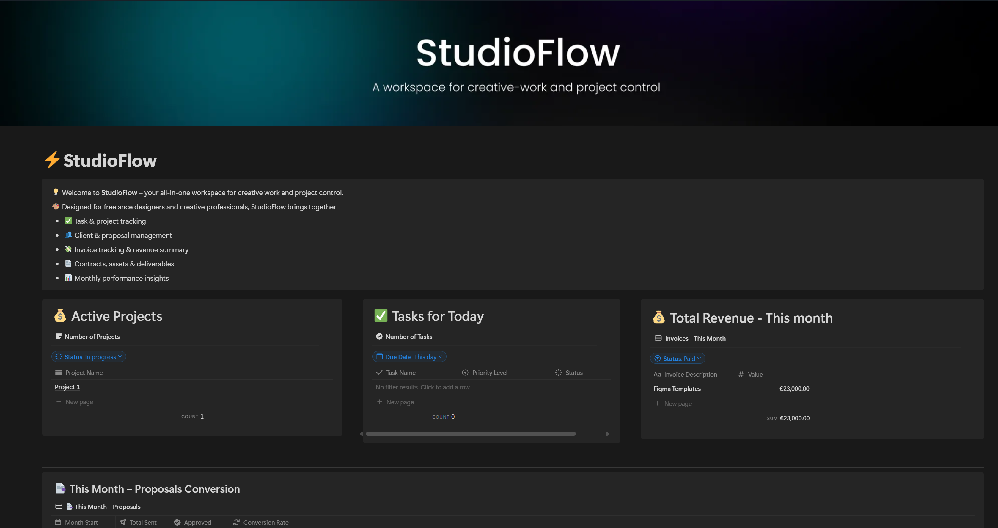 Studioflow - 自由設計師和獨奏創意的概念OS media 1