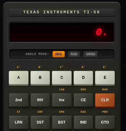 TI-59C Web Simulator