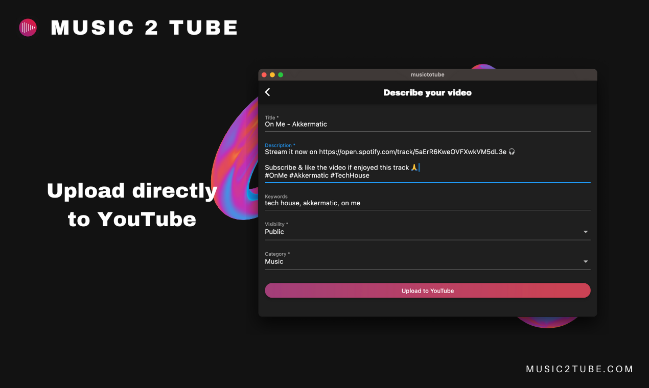 Musik 2 Tube - Erstellen Sie Videos für Ihr Audio in Masse innerhalb von Sekunden Medien 2